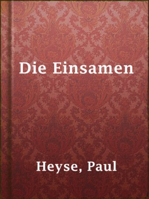 cover image of Die Einsamen
